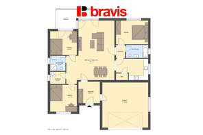 Prodej nedostavěného bungalovu 5+kk s dvojgaráží a terasou, pozemek 551 m² – Bousín, okres Prostějov