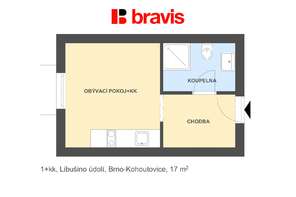 Pronájem menšího bytu 1+kk, ulice Libušino Údolí, Brno- Kohoutovice, internet