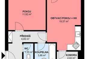 Pronájem bytu 2+kk, ul. Kotěrova,  Brno - Černá Pole, garážové stání