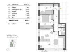 Prodej nadstandardního bytu 3+kk, 65,5 m², Brno- Horní Heršpice, s balkonem 11,8 m², sklepem, možnost parkování