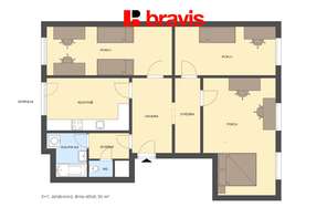 Pronájem bytu 3+1 se zahradou k užívání, 90 m², sdílené studentské bydlení, Masarykova čtvrť – Jeřabinová