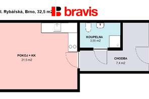 Pronájem velmi pěkného atelieru 1+kk, Brno - Staré Brno, ul. Rybářská, nezařízený