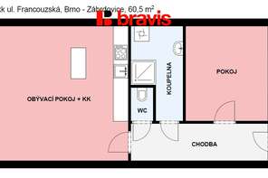 Apartment for rent 2+kk 60 m², Brno - Zábrdovice, parking, unfurnished