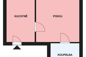 Pronájem pěkného zařízeného bytu 2+kk Brno - Žabovřesky, ul. Doležalova