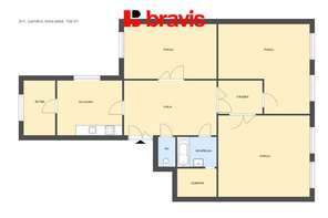 Pronájem prostorného bytu 4+1, 108 m² - Brno Veveří, možné i pro studenty, centrum města, skvělá lokalita