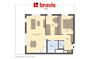 Rental of a 3-room apartment in the new Ponávka Tower, terrace 27m2, cellar, garage space