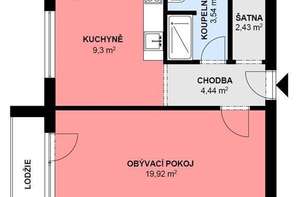 Rent flats 1+1 42 m², Brno - Bystrc