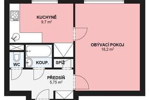 Pronájem bytu 1+1 na ulici Trýbova, Brno - Staré Brno, sklep, klidná lokalita pod hradem Špilberk