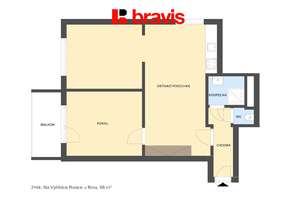 Prodej velmi prostorného bytu 2+1 68 m², Rosice, parkovací stání a sklep v ceně