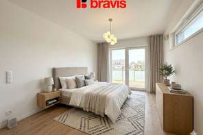 Prodej prostorné moderní novostavby bytu 2,5+kk, 56 m2, Lipůvka u Brna, balkon, parkovací stání a sklep v ceně