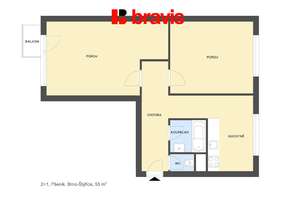 Prodej bytu 2+1, 55 m² s balkonem a sklepem – Brno, ul. Pšeník