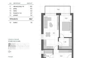 Prodej bytu 2+kk 55,7 m² v novém projektu Zborovce, Blansko, sklep, balkon, možnost parkování.