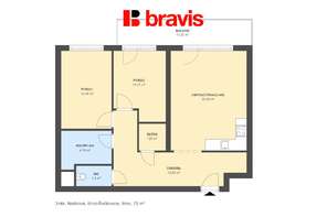 Pronájem bytu 3+kk, Brno - Řečkovice, Nachová ulice, částečně zařízený, balkon, sklep, žádaná lokalita