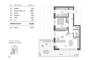 Prodej nadstandardního bytu 3+kk, 65,5 m², Brno- Horní Heršpice, s balkonem 30,1 m², sklepem, možnost parkování