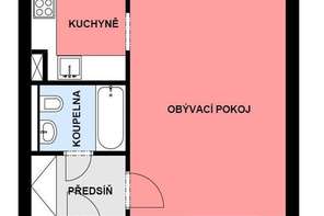 Pronájem bytu 1+kk, ul. Štěpánská, Brno - střed, kompletně zařízený, vysokorychlostní internet v ceně nájmu, předzahrádka