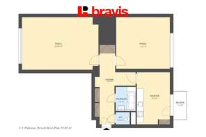 Prodej bytu 2+1, Brno - Královo Pole, OV, balkon, žádaná lokalita, ulice Pešinova