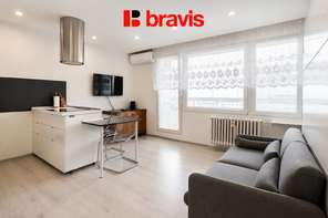Pronájem bytu 1+kk, Brno - Nový Lískovec, ul. Oblá, Zařízený, Klimatizace, Balkon