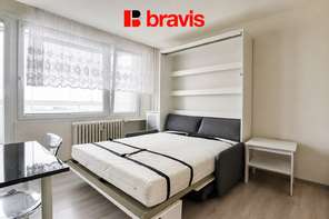 Pronájem bytu 1+kk, Brno - Nový Lískovec, ul. Oblá, Zařízený, Klimatizace, Balkon
