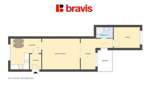 Pronájem bytu 2+kk na ulici Hraničky, Brno-Bohunice, zahrada, balkon, parkovací místo v ceně