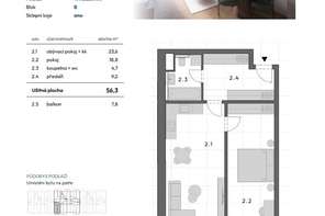 Prodej bytu 2+kk 56,3 m² v novém projektu Zborovce, Blansko, sklep, balkon, možnost parkování