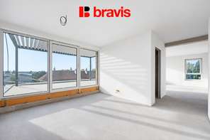 Prodej novostavby luxusního bytu 4+kk, 103,4 m², Horní Heršpice, terasa s dechberoucím výhledem 57,24 m², 2x parkování, sklep