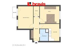 Prodej krásného bytu, klidná lokalita nedaleko centra, 2+1, 60 m², balkon, prostorná šatna, Brno - Štýřice, ulice Strž