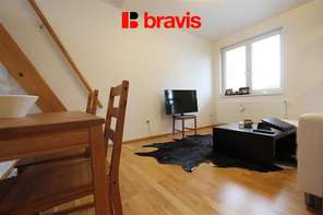 Pronájem bytu 2+kk, ul. Dřevařská, Brno - Veveří, částečně zařízený, klimatizace, spací galerie, šatna, dvě terasy
