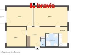 Pronájem prostorného bytu 3+1, 75 m², balkon, sklep, Brno – Turgeněvova