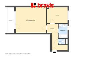 Podnájem bytu 2+kk v rezidenci Ponavia, Brno - Ponava, ul. Střední, novostavba, balkon, sklep, garáž