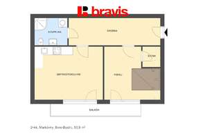 Pronájem bytu 2+kk 53,9 m², ul. Markůvky, Brno - Bystrc, částečně vybavené, sklep, balkon, šatna