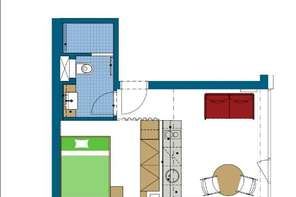 Pronájem 1+kk s balkonem, Brno - Trnitá, ulice Dornych, polyfunkční rezidence