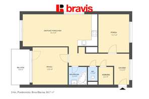 Pronájem bytu 3+kk, Brno - Slatina, ul. Ponětovická, novostavba, balkon, nezařízený