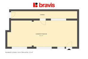 Pronájem obchodního prostoru 55 m², ul. Horní, Brno - Štýřice, přízemí, skvělá dostupnost do centra