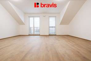 Pronájem prostorného bytu 1+kk, Brno - Starý Lískovec, ul. Kroupova, novostavba, parkovací stání, sklep