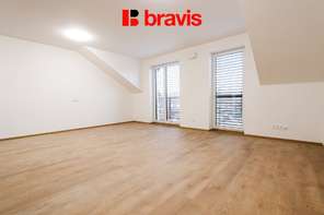 Pronájem prostorného bytu 1+kk, Brno - Starý Lískovec, ul. Kroupova, novostavba, parkovací stání, sklep