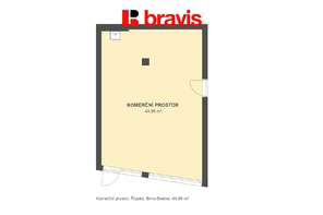 Pronájem obchodních prostor v projektu EAST GATE. Brno Slatina. Jednotka o 45 m²