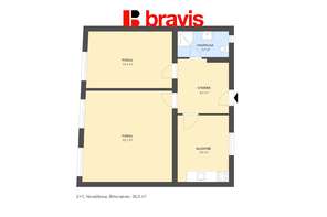 Pronájem bytu 2+1 56 m², Brno - Husovice, centrum, klidný vnitroblok, kolárna