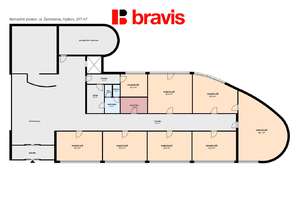 Pronájem obchodních prostor s výlohami, až 277 m², ul. Žerotínova, Vyškov, klimatizace, možnost parkování v budově