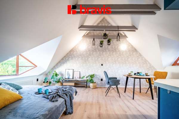 Pronájem designového bytu 1+kk, Brno - Štýřice, ulice Červený kopec, zařízený, komora, klidná lokalita
