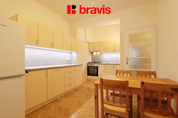 Pronájem bytu 2+1, Brno - střed, ul. Mezírka, 2x balkon, částečně zařízený