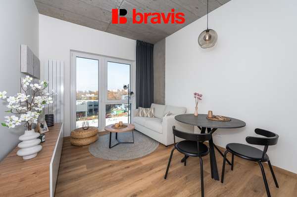 Pronájem bytu 2+kk, ul. Bohunická, Brno - Horní Heršpice, novostavba, zařízený, sklep, parkování