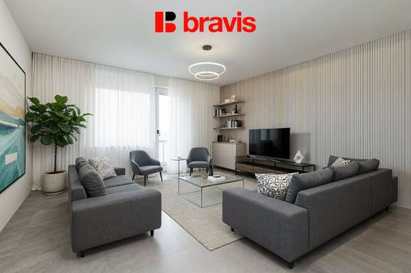 We offer for sale an exceptionally spacious 3+1 apartment with a total area of 110 m², including two loggias, located on Ulrychova Street in the sought-after district of Brno-Komín.