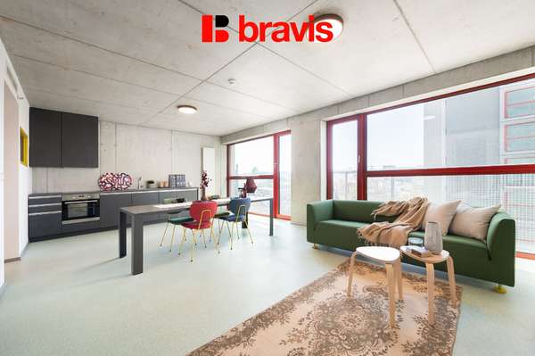 Pronájem moderního 2+kk 49 m² s balkonem, Brno - Trnitá