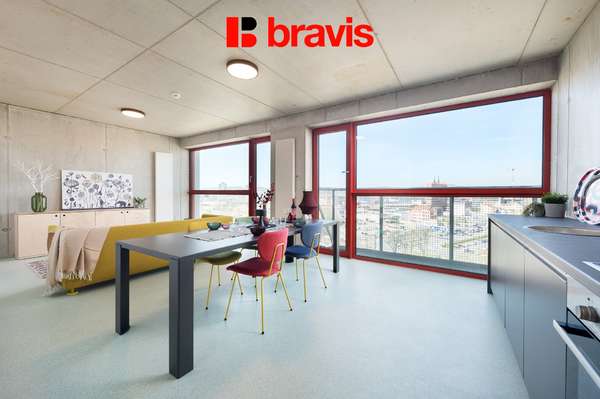 BEZ PROVIZE, Pronájem moderního 2+kk 49 m² s balkonem, Brno - Trnitá