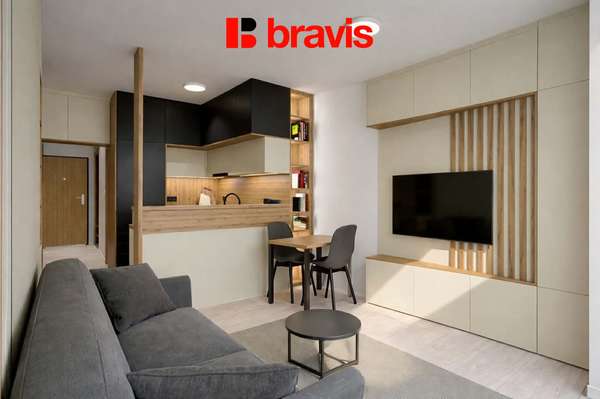 Pronájem 1+kk, ul. Dornych, Brno - Komárov, zařízený, balkon, v blízkosti centra