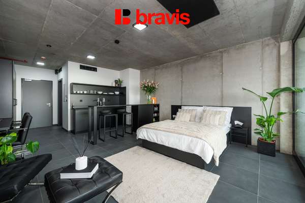 Novostavba 1+kk, Brno – Královopolská, kompletně zařízený s posilovnou a wifi v ceně