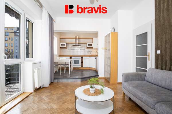 Pronájem bytu 2+kk, ulice Zahradníkova, Brno - Veveří, zařízený, balkon, sklep