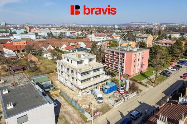 Prodej nadstandardního bytu 3+kk, 55,2 m², Brno- Horní Heršpice, s balkonem 11,7 m², sklepem, možnost parkování