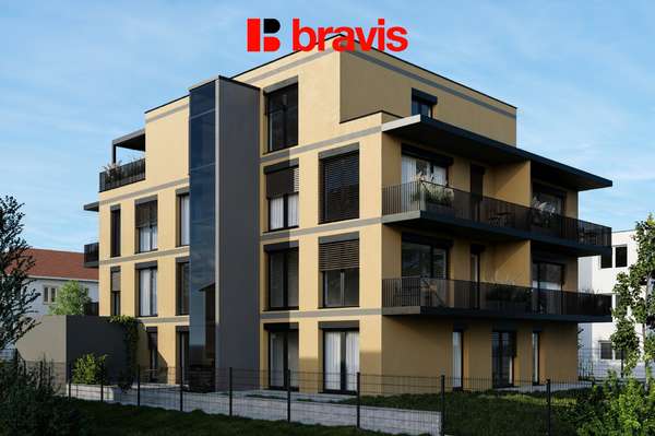 Prodej novostavby luxusního bytu 4+kk, 103,4 m², Horní Heršpice, terasa s dechberoucím výhledem 57,24 m², 2x parkování, sklep
