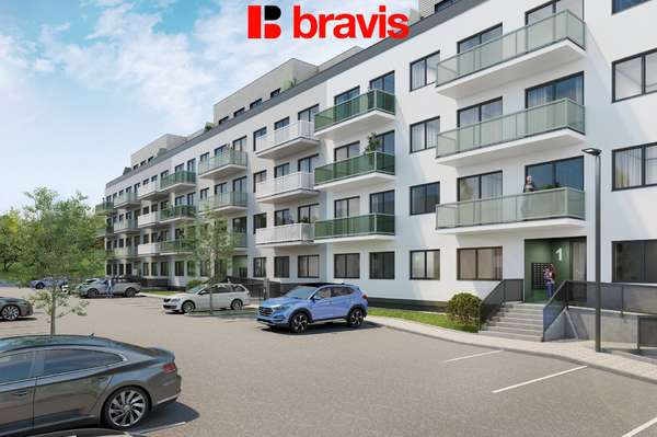 Prodej bytu 1+kk, Blansko - nový bytový dům Zborovce, balkon, investiční příležitost